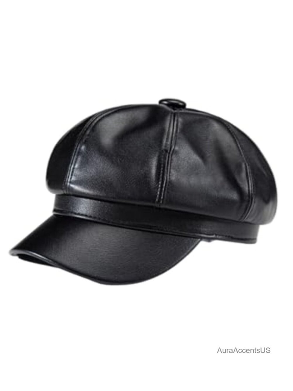 PU Leather Newsboy Hat Vintage Beret Cap Baker Boy Cabbie Hats